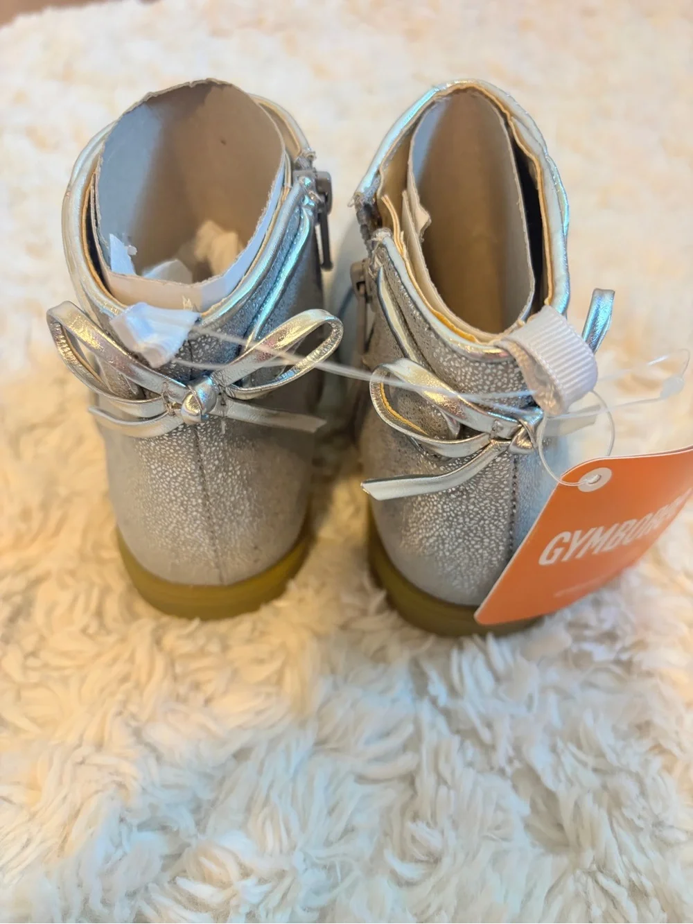 Gymboree Iridescent Silver Girls' Ankle Boots